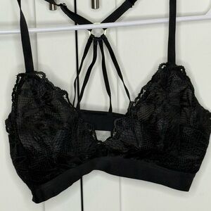 Aerie Black Strappy Lace Bralette
